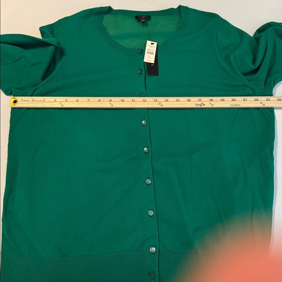 NWT Talbots Green Pima Cotton Three-Quarter-Sleeve Charming Cardigan Size 2X - Picture 4 of 9